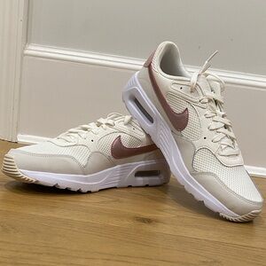 Nike Women's Cream and Pink Sneakers